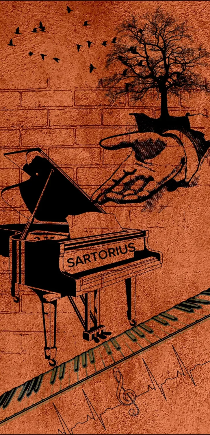 SarTorius – Musiker,  Künstler, Sänger, Pianist – Dieses Bild scheint für eine Musikveröffentlichung mit dem Titel „Oceans“ des Künstlers Sartorius zu sein.